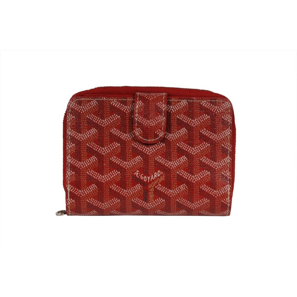 Goyard Mens Tuileries Wallet Red Button Snap Card Slot Portefeuille Zipped PM